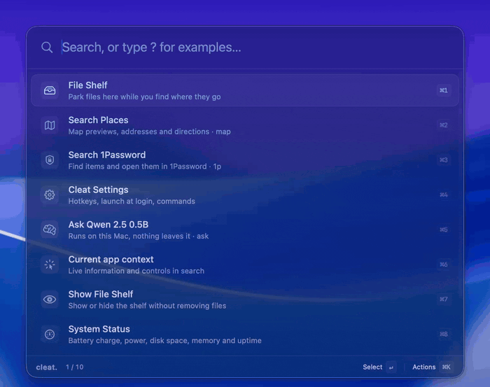 Search the web: Google, YouTube, Wikipedia, MDN, npm and your own links.