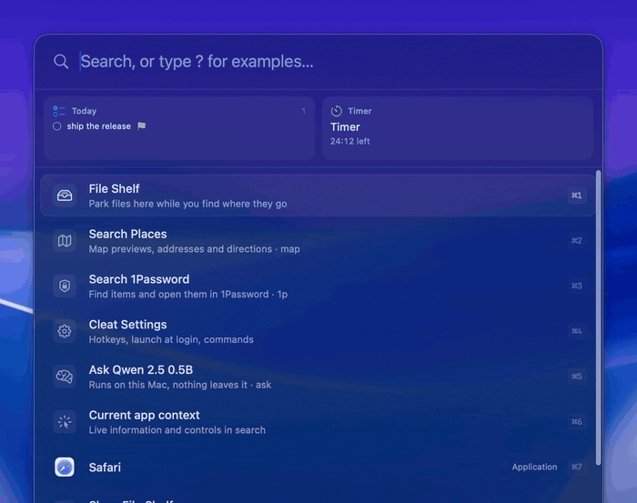 Jump to a settings pane: Any System Settings pane by name.